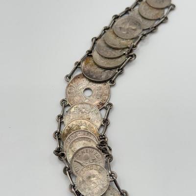 LOT 133J: Vintage International Coin Bracelet