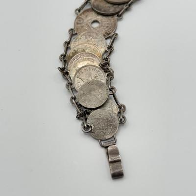 LOT 133J: Vintage International Coin Bracelet