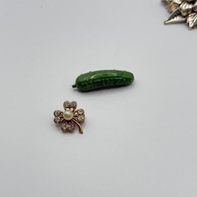 LOT 134J: Hand Made Watch Parts Brooch w/ Collection of Pins & Pendants