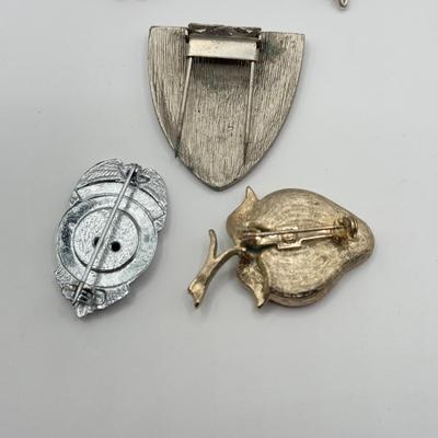LOT 134J: Hand Made Watch Parts Brooch w/ Collection of Pins & Pendants