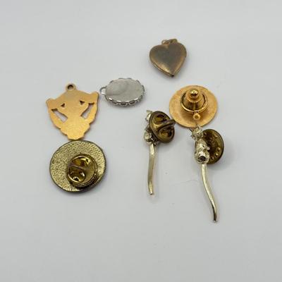 LOT 134J: Hand Made Watch Parts Brooch w/ Collection of Pins & Pendants