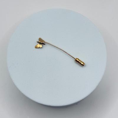 LOT 136J: Vintage Butterfly Stick Pin - Butterfly is 14kt Gold, Stick is Not