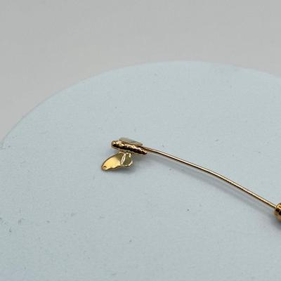 LOT 136J: Vintage Butterfly Stick Pin - Butterfly is 14kt Gold, Stick is Not