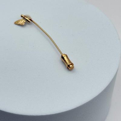LOT 136J: Vintage Butterfly Stick Pin - Butterfly is 14kt Gold, Stick is Not