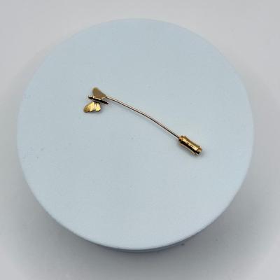 LOT 136J: Vintage Butterfly Stick Pin - Butterfly is 14kt Gold, Stick is Not