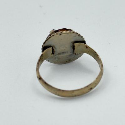 LOT 137J: Vintage Sterling Silver Ring w/ Matching Screwback Earrings