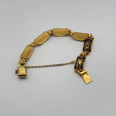 LOT 138J: Vintage Statement Bracelets & Bangles - 2 w/ Safety Chains, Maroc & More
