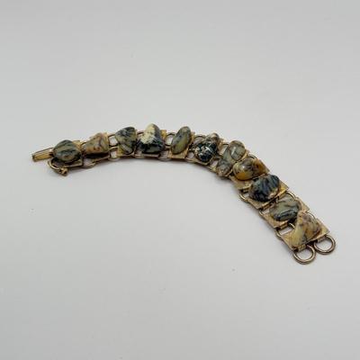 LOT 138J: Vintage Statement Bracelets & Bangles - 2 w/ Safety Chains, Maroc & More