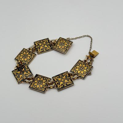 LOT 138J: Vintage Statement Bracelets & Bangles - 2 w/ Safety Chains, Maroc & More
