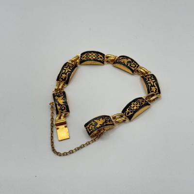 LOT 138J: Vintage Statement Bracelets & Bangles - 2 w/ Safety Chains, Maroc & More