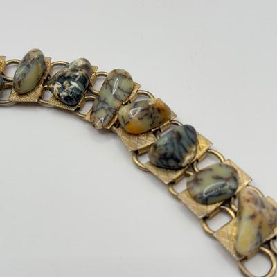 LOT 138J: Vintage Statement Bracelets & Bangles - 2 w/ Safety Chains, Maroc & More