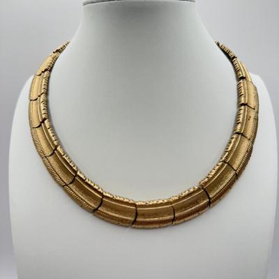 LOT 139J: 7” Trifari Bracelet, 32” Monet Necklace & 14” Trifari Choker