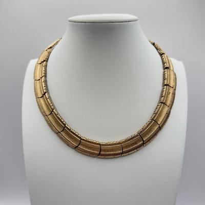 LOT 139J: 7” Trifari Bracelet, 32” Monet Necklace & 14” Trifari Choker