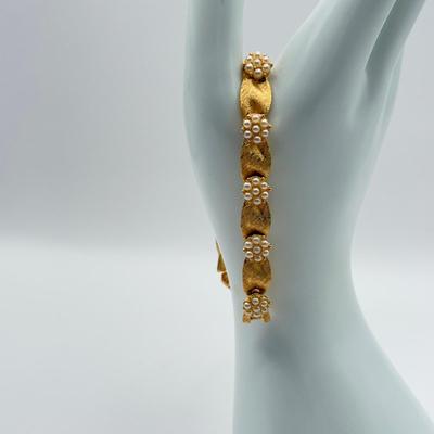 LOT 139J: 7” Trifari Bracelet, 32” Monet Necklace & 14” Trifari Choker