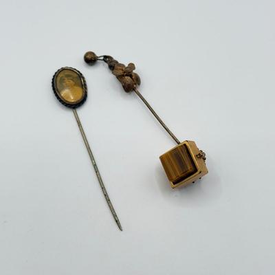 LOT 141J: Vintage Stick Pins, Pocket Knife & More