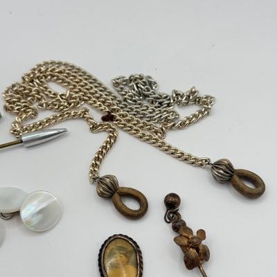 LOT 141J: Vintage Stick Pins, Pocket Knife & More