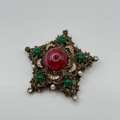 LOT 143J: Vintage Reed & Barton Damascus Earrings/Pendants & Collection of Brooches