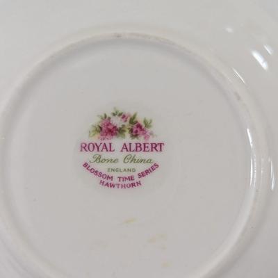 Royal Albert Bone China "Derby" & "Blossom Time Series" Hawthorn (LR)