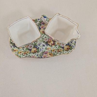 Vintage Royal Winton Grimwades England Floral Sugar & Creamer With Tray (LR)