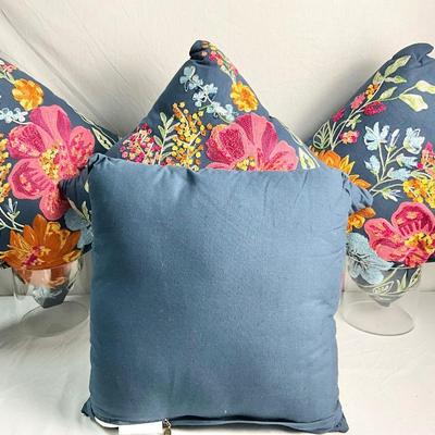 Lot V 618 Four New Pier 1 18” Embroidered Floral Throw Pillows