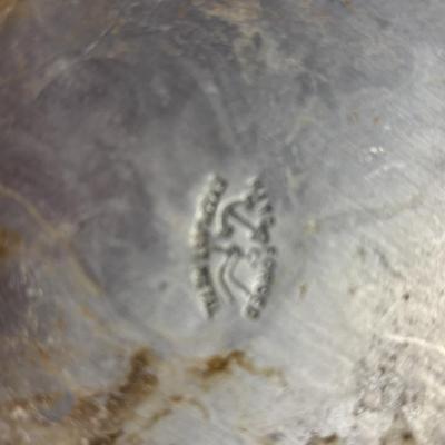 Antique large hammered signed plate