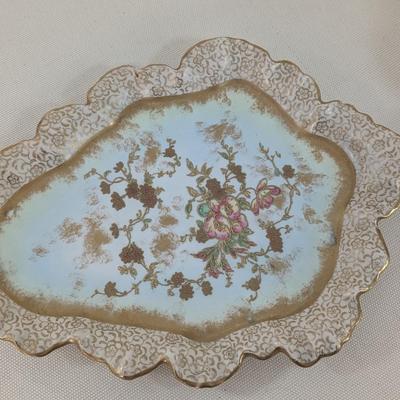 William Alsager Adderley & Co. England Roses Covered Cheese Dish (LR)