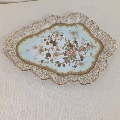 William Alsager Adderley & Co. England Roses Covered Cheese Dish (LR)