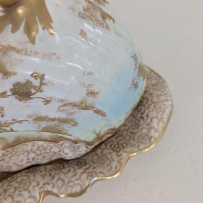 William Alsager Adderley & Co. England Roses Covered Cheese Dish (LR)