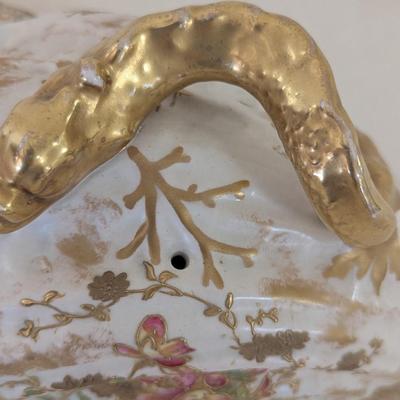 William Alsager Adderley & Co. England Roses Covered Cheese Dish (LR)