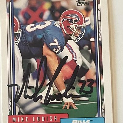 Buffalo Bills Mike Lodish signed 1992 Topps #666 trading card