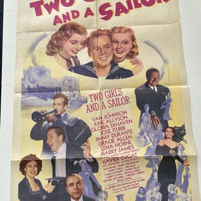 Two Girls and A Sailor 1944 vintage movie poster