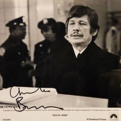 Charles Bronson signed movie still photo 