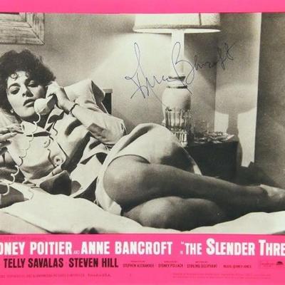 Anne Bancroft signed lobby card