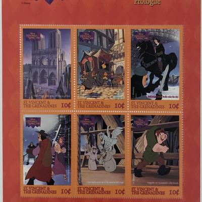 Disney's The Hunchback of Notre Dame Animated Film Story In Postage Stamps Prologue Stamp Sheet - St. Vincent and The Grenadines