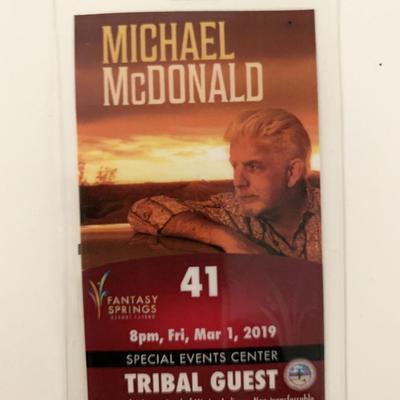 Michael McDonald 2019 Tribal Guest Backstage Pass