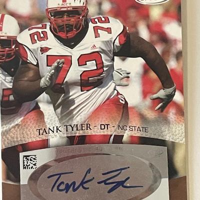 North Carolina State Wolfpack Tank Tyler signed 2007 Sage Hit #A56  trading card