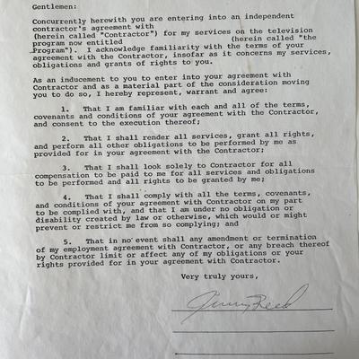 Jimmy Reed signed contract 
