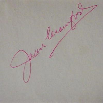Joan Crawford signature slip 
