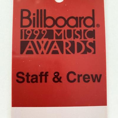 Billboard 1992 Music Awards Staff & Crew Pass