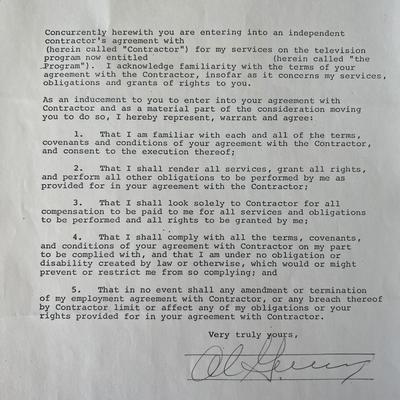 Al Green signed contract