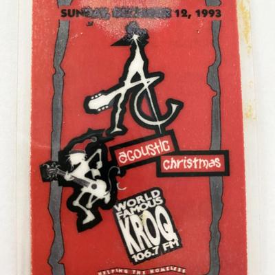 KROQ-FM Acoustic Christmas '93 Backstage Pass