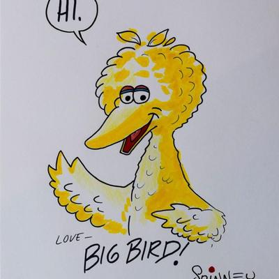 Big Bird sketch signed by Caroll Spinney 