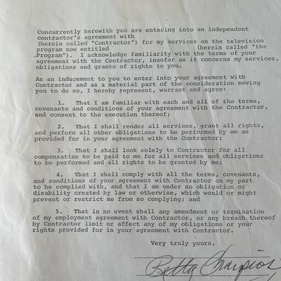 Bettye Swann signed contract