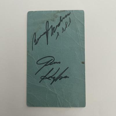 Benny Goodman and Gene Krupa signed Monaco Garden hotel card