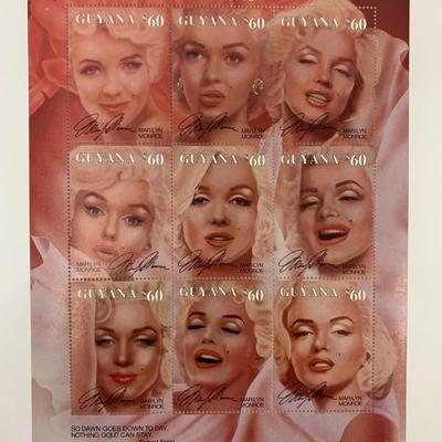 Marilyn Monroe Guyana stamp sheet