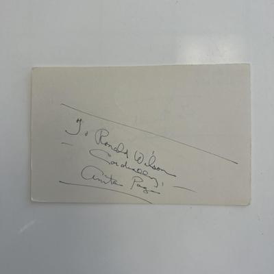 Silent film star Anita Page original signature