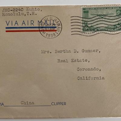 1938 China Clipper Territory of Hawaii cover