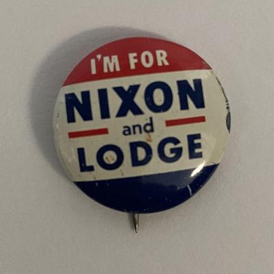Nixon-Lodge  vintage campaign pin 