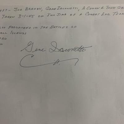 1945 Iwo Jima combat engineer team signed photo