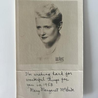 Mary Margaret McBride signed photo with note